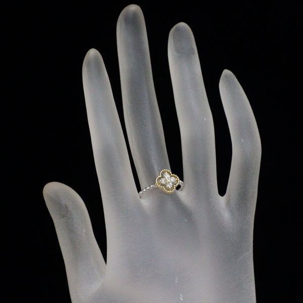 K18YG/WG ダイヤモンド リング 0.25ct フラワー