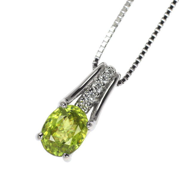 Pt900/ Pt850 スフェーン ダイヤモンド ペンダントネックレス 1.91ct D0.09ct