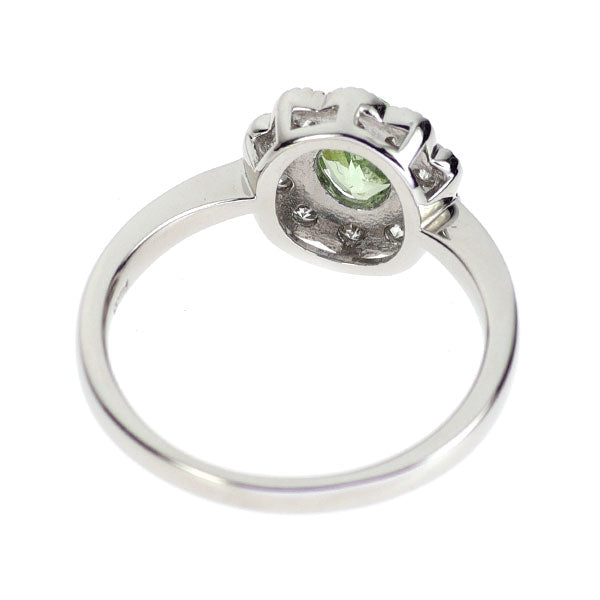 Pt900 グロッシュラーライト/ミントガーネット ダイヤモンド リング 0.60ct D0.32ct