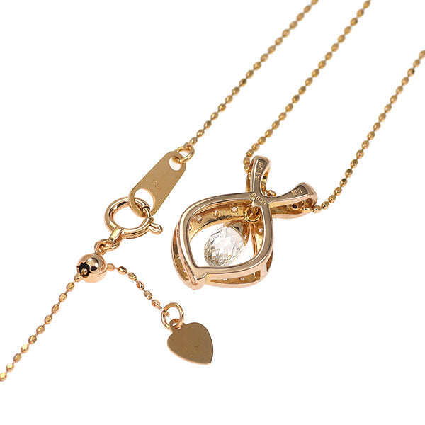 K18PG ブリオレットカット ダイヤモンド ペンダントネックレス 0.500ct D0.18ct