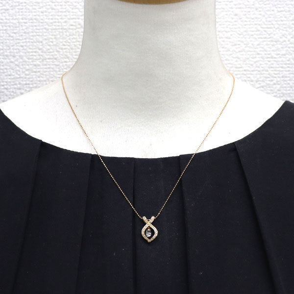 K18PG ブリオレットカット ダイヤモンド ペンダントネックレス 0.500ct D0.18ct
