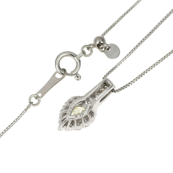Pt900/ Pt850 ペアシェイプ ダイヤモンド ペンダントネックレス 0.232ct D0.19ct