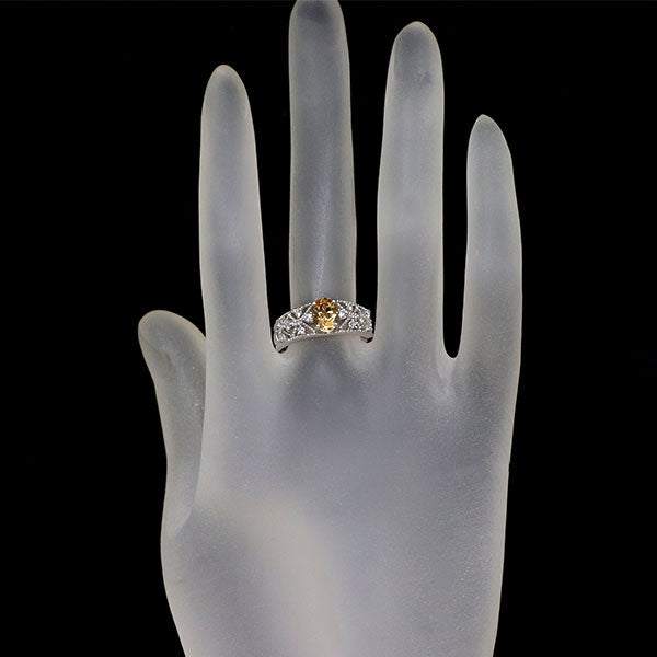 K18WG インペリアルトパーズ ダイヤモンド リング 0.98ct D0.22ct