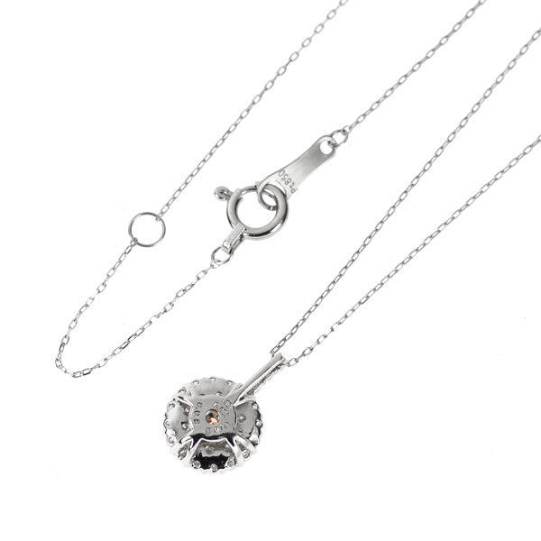 K18PG/Pt950/ Pt850 天然ピンク /カラーレス ダイヤモンド ペンダントネックレス 0.02ct D0.18ct 希少