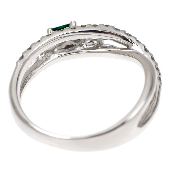 Pt900 エメラルド ダイヤモンド リング 0.25ct D0.32ct