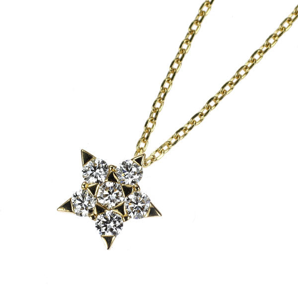 スタージュエリー K18YG ダイヤモンド ペンダントネックレス 0.15ct ツインスター