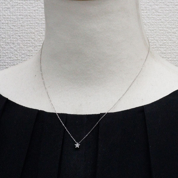 スタージュエリー Pt950 ダイヤモンド ペンダントネックレス 0.06ct スター