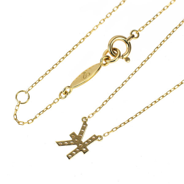 アーカー/ahkah K18YG ダイヤモンド ペンダントネックレス 0.06ct ヴィヴィアンクチュール 「K」 イニシャル