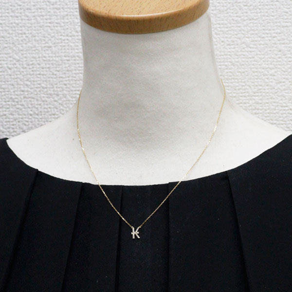 アーカー/ahkah K18YG ダイヤモンド ペンダントネックレス 0.06ct ヴィヴィアンクチュール 「K」 イニシャル