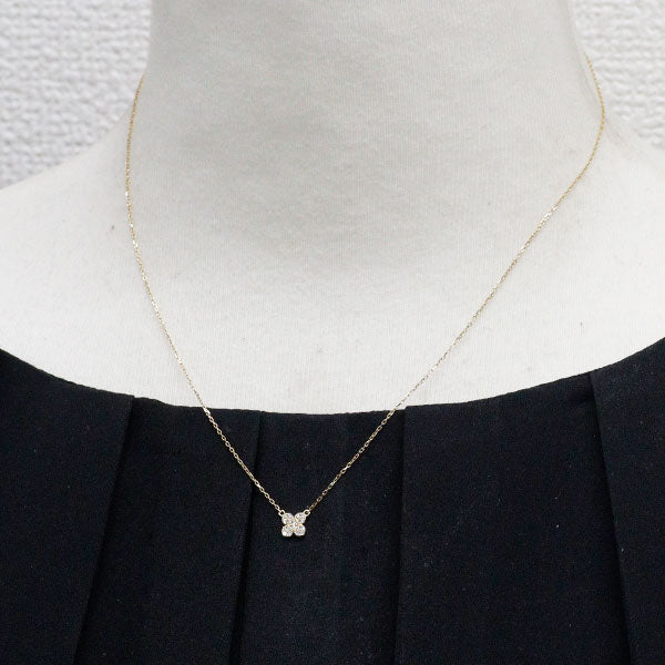 アーカー/ahkah K18YG ダイヤモンド ペンダントネックレス 0.07ct ヴィヴィアンクチュール ペタルパヴェ