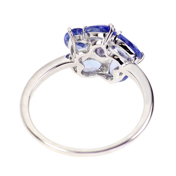 K18WG タンザナイト リング 2.50ct フラワー
