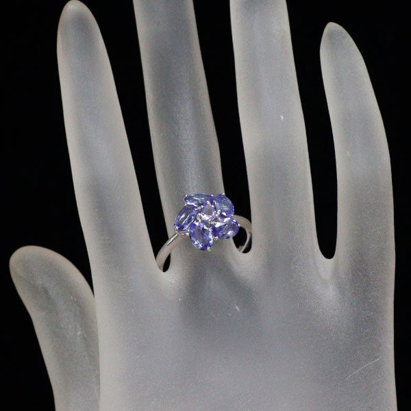 K18WG タンザナイト リング 2.50ct フラワー