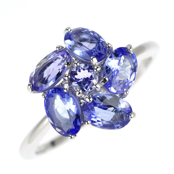 K18WG タンザナイト リング 2.50ct フラワー