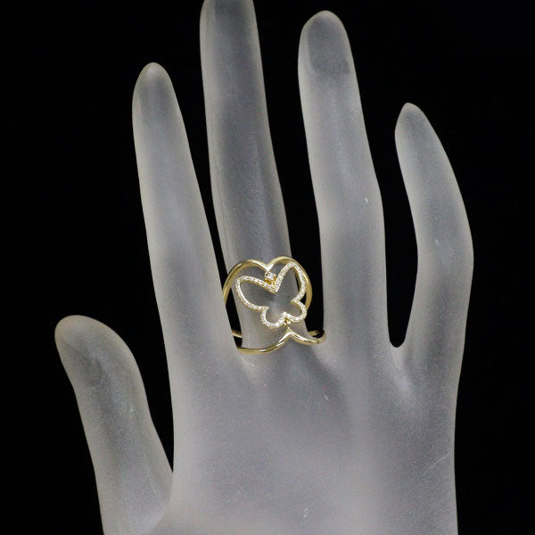K18YG ダイヤモンド リング 0.16ct 蝶