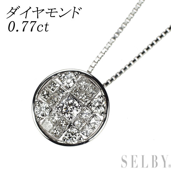 K18WG ダイヤモンド ペンダントネックレス 0.77ct