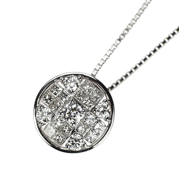 K18WG ダイヤモンド ペンダントネックレス 0.77ct