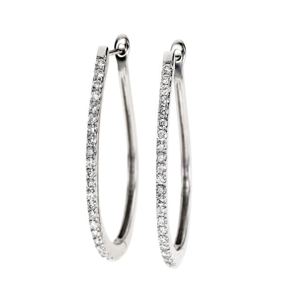 Pt900 ダイヤモンド フープ ピアス 0.80ct