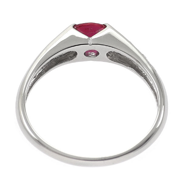 Pt900 非加熱ルビー ダイヤモンド リング 0.573ct D0.04ct