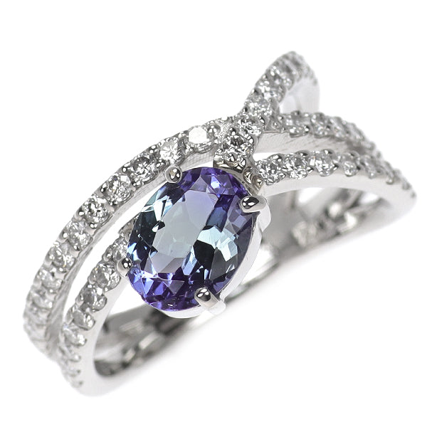 Pt900 バイカラータンザナイト ダイヤモンド リング 1.12ct D0.62ct