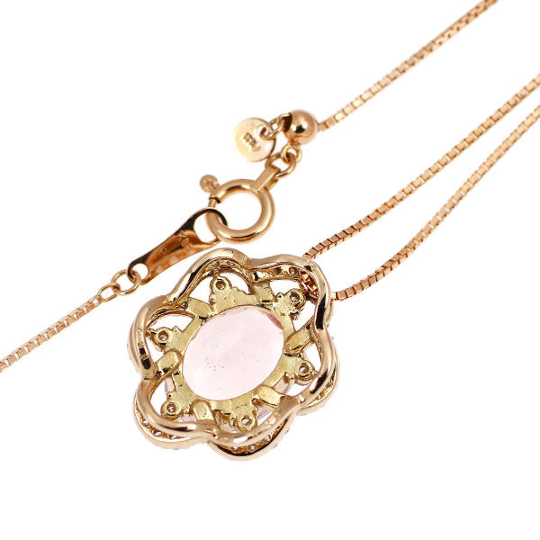 K18PG モルガナイト ダイヤモンド ペンダントネックレス 2.38ct D0.83ct