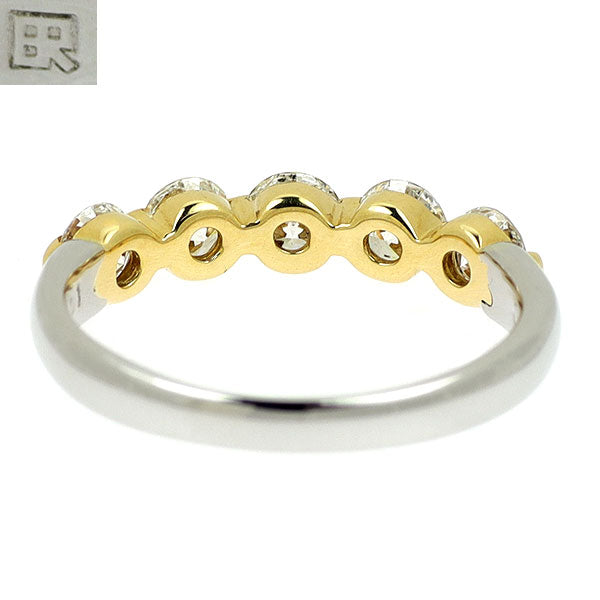 ブルーリバー K18YG/Pt900 ダイヤモンド リング 1.01ct 一文字