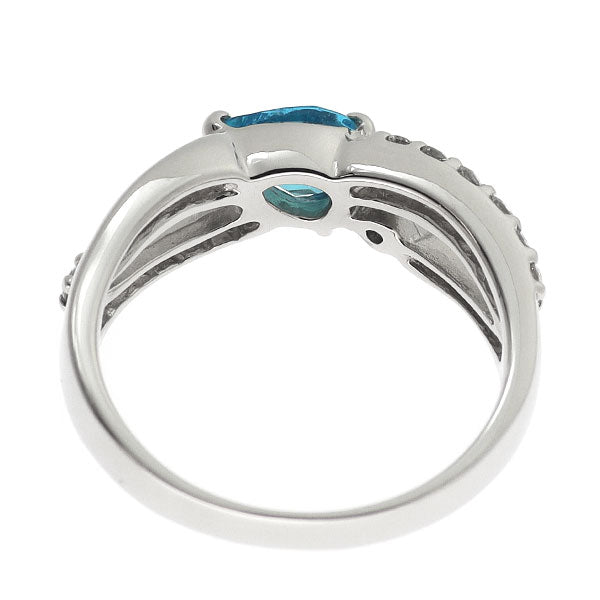 Pt900 ペアシェイプ アパタイト ダイヤモンド リング 0.67ct D0.37ct