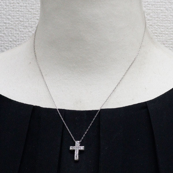 Pt900/ Pt850 ダイヤモンド ペンダントネックレス 0.50ct クロス