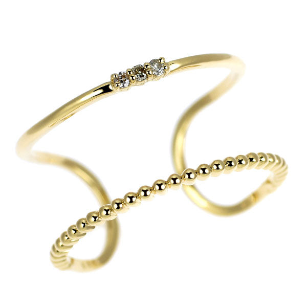 K18YG ダイヤモンド リング 0.03ct フォーク