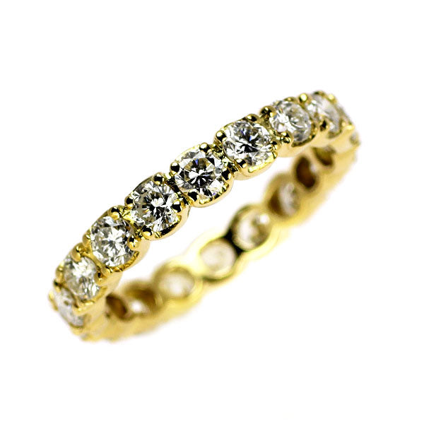K18YG ダイヤモンド リング 0.90ct ピンキー フルエタニティ