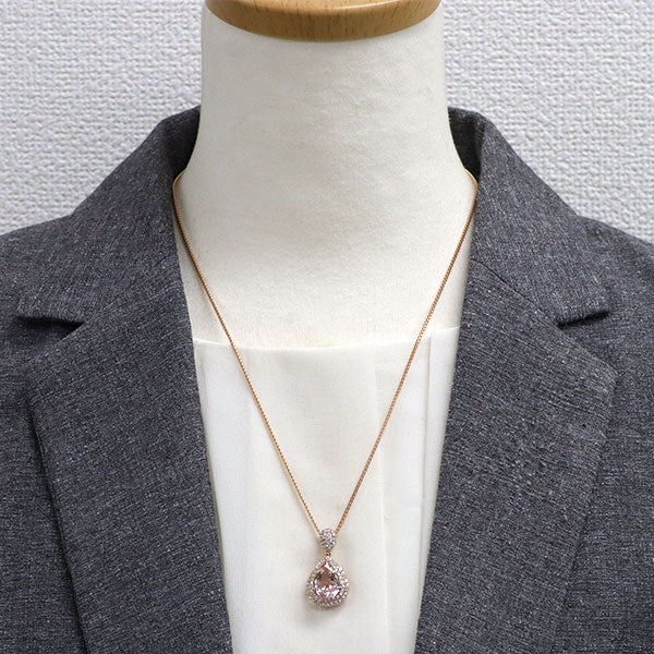 K18PG モルガナイト ダイヤモンド ペンダントネックレス 5.01ct D0.85ct