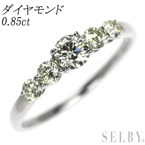 Pt950 ダイヤモンド リング 0.85ct 一文字