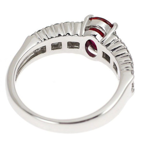 Pt900 非加熱ピジョンブラッドルビー ダイヤモンド リング 1.03ct D0.74ct