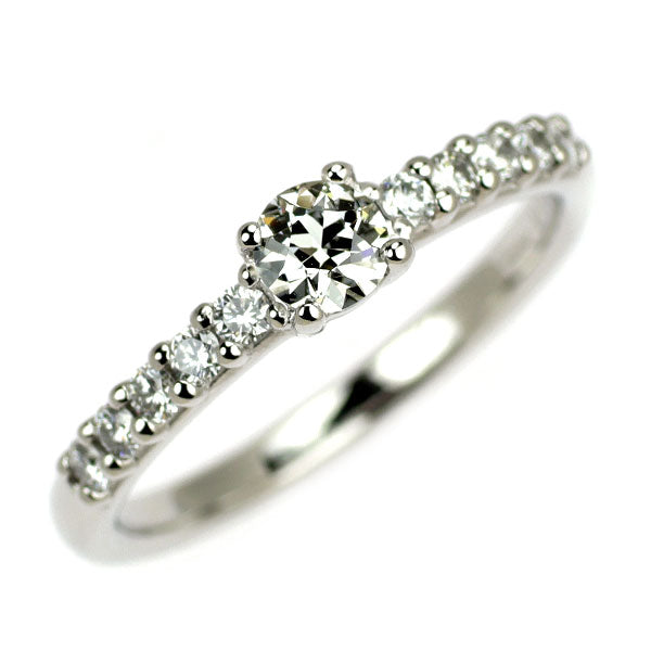 Pt900 アルカカット ダイヤモンド リング 0.312ct I VS1 Poor D0.27ct