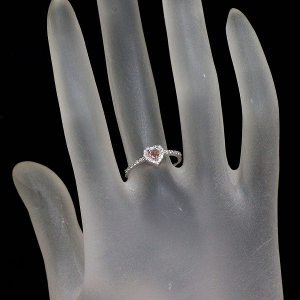 新品 希少 Pt950 ハートシェイプ 天然ピンクダイヤモンド リング 0.159ct FIP VS2 D0.14ct【エスコレ】