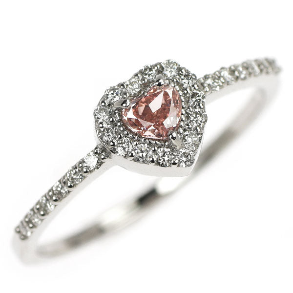新品 希少 Pt950 ハートシェイプ 天然ピンクダイヤモンド リング 0.159ct FIP VS2 D0.14ct【エスコレ】