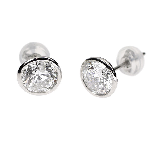 新品 Pt950/ Pt900 ダイヤモンド ピアス 2.018ct E/F SI2/I1 G【エスコレ】