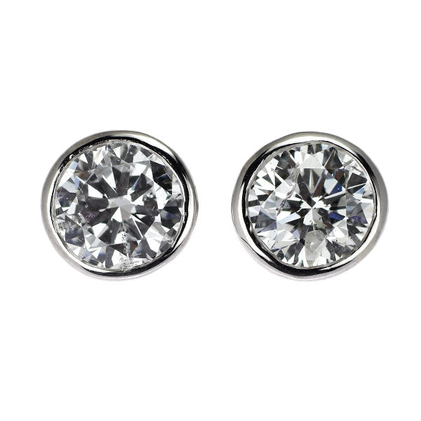 新品 Pt950/ Pt900 ダイヤモンド ピアス 2.018ct E/F SI2/I1 G【エスコレ】