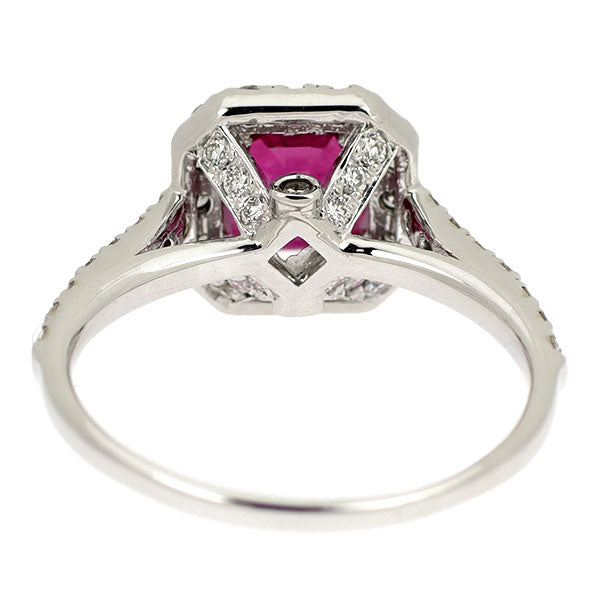 K18WG ルビー ダイヤモンド リング 1.24ct D0.615ct