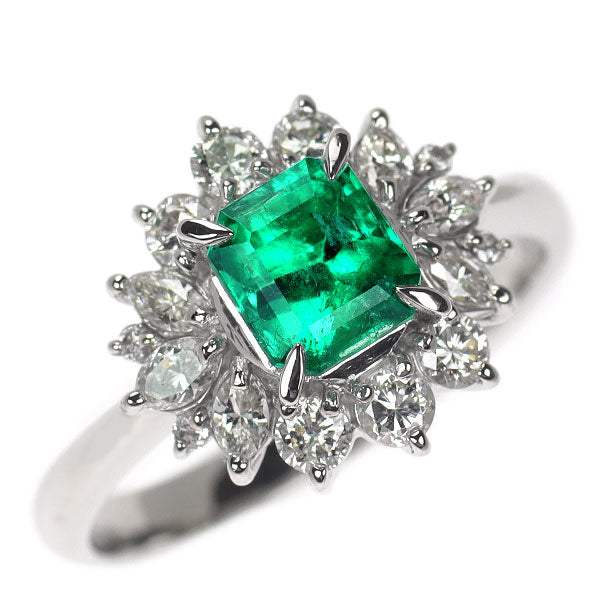 Pt900 エメラルド ダイヤモンド リング 1.13ct D0.73ct