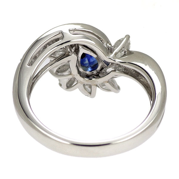 Pt900 サファイア ダイヤモンド リング 0.94ct D0.92ct