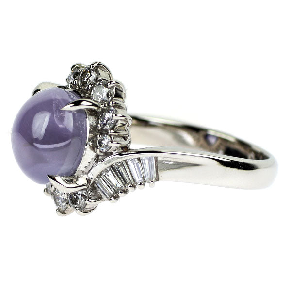 Pt900 バイオレットスターサファイア ダイヤモンド リング 6.17ct D0.82ct