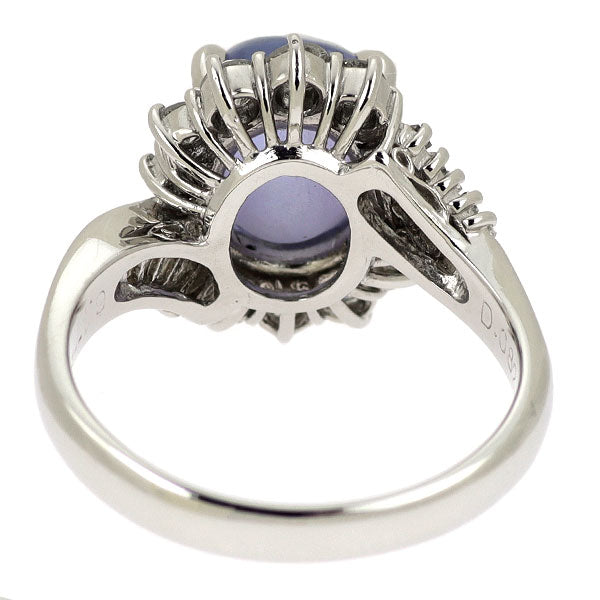 Pt900 バイオレットスターサファイア ダイヤモンド リング 6.17ct D0.82ct