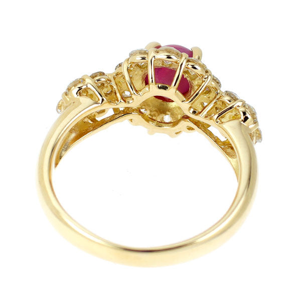 K18YG ピンクスターサファイア ダイヤモンド リング 1.08ct D0.92ct