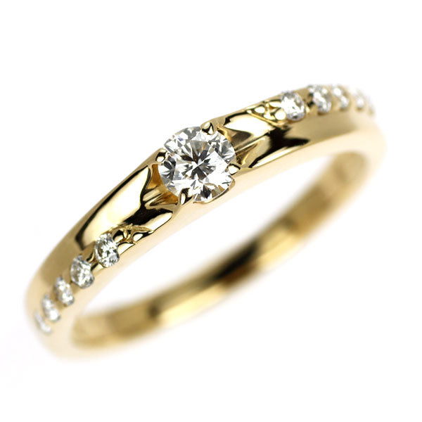 K18YG ダイヤモンド リング 0.162ct D0.10ct