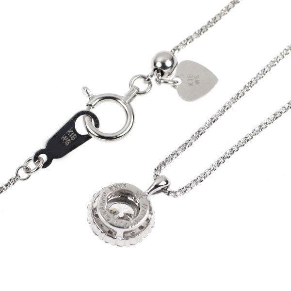 K18WG アルカカット ダイヤモンド ペンダントネックレス 0.384ct H VS2 D0.13ct