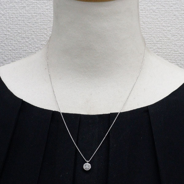 K18WG アルカカット ダイヤモンド ペンダントネックレス 0.384ct H VS2 D0.13ct