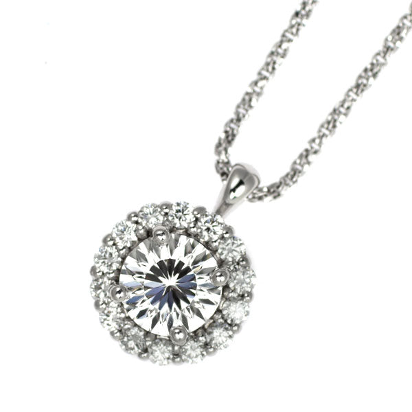 K18WG アルカカット ダイヤモンド ペンダントネックレス 0.384ct H VS2 D0.13ct