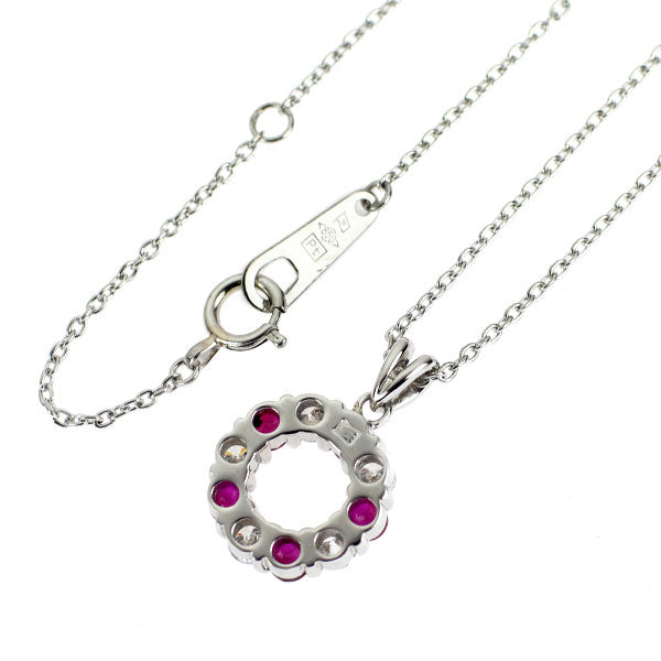 セイコー Pt850 ルビー ダイヤモンド ペンダントネックレス 0.42ct D0.34ct