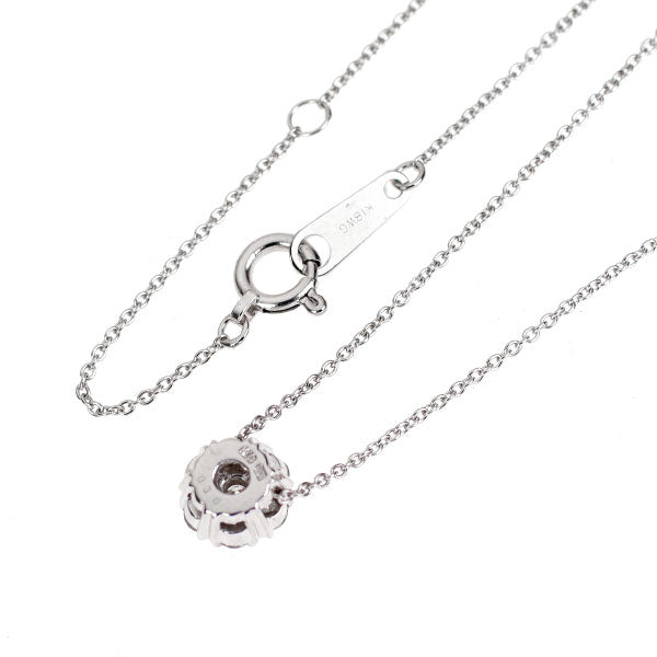 K18WG ダイヤモンド ペンダントネックレス 0.30ct フラワー