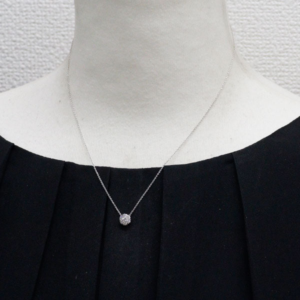 K18WG ダイヤモンド ペンダントネックレス 0.30ct フラワー